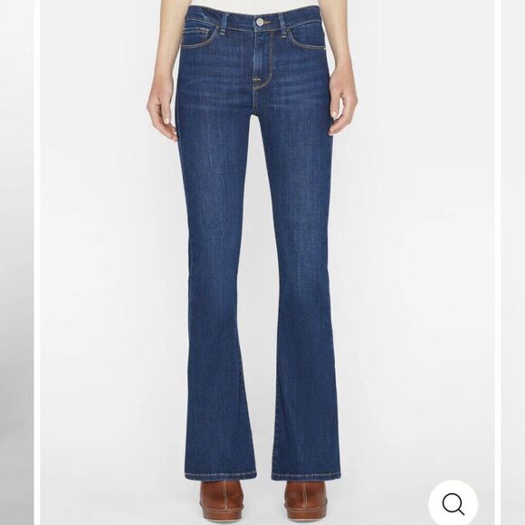 Frame Bootcut Jeans Women’s 27 Le Mini Boot Side Slit Dark Wash Midrise Majesty - Picture 1 of 14